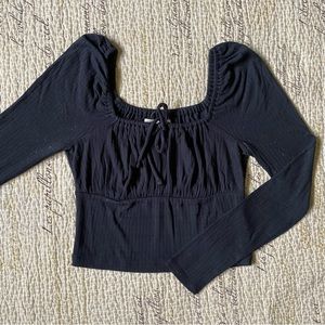 Madewell Ribbed Square-Neck Long-Sleeve Top